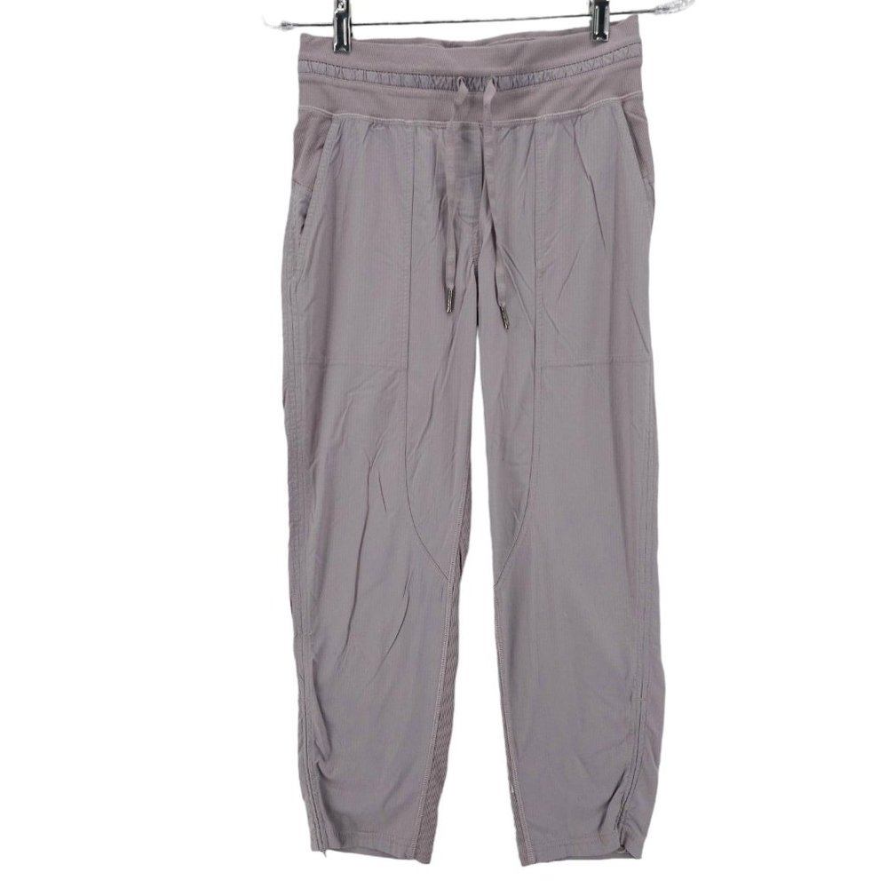 LULULEMON Dance Studio Cropped Pants Mauve Subtle Stripe Size SMALL?